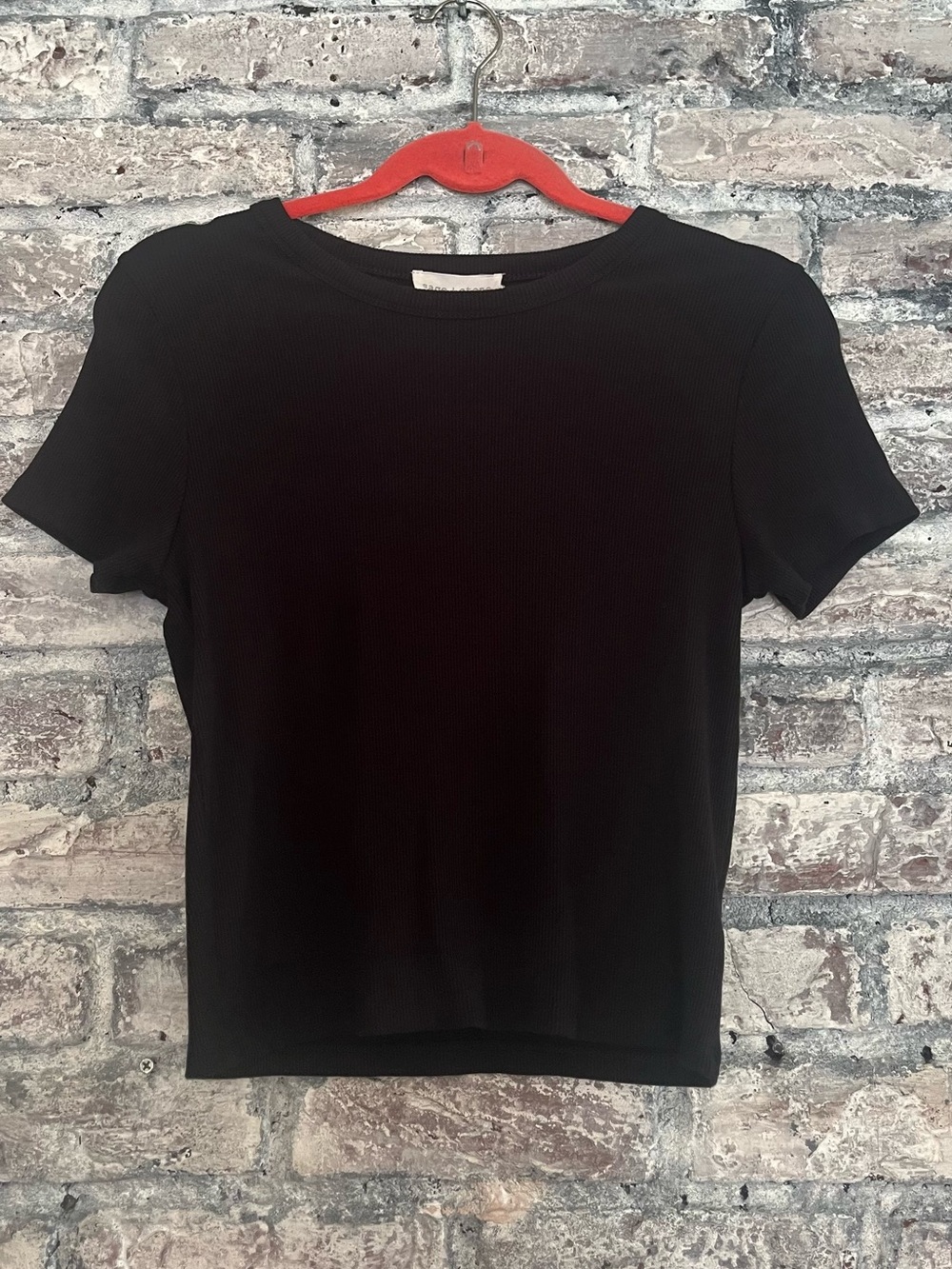 Classic Black Ribbed Short-Sleeve T like new. Listing multiple new items Bundle
